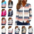 thumbnail image 1 of QATAINLAV Long Sleeve Hoodies for Women Full Zip Drawstring Hooded Sweatshirt Jackets Trendy Floral Fall Outwear, Hot Pink, L, 1 of 4