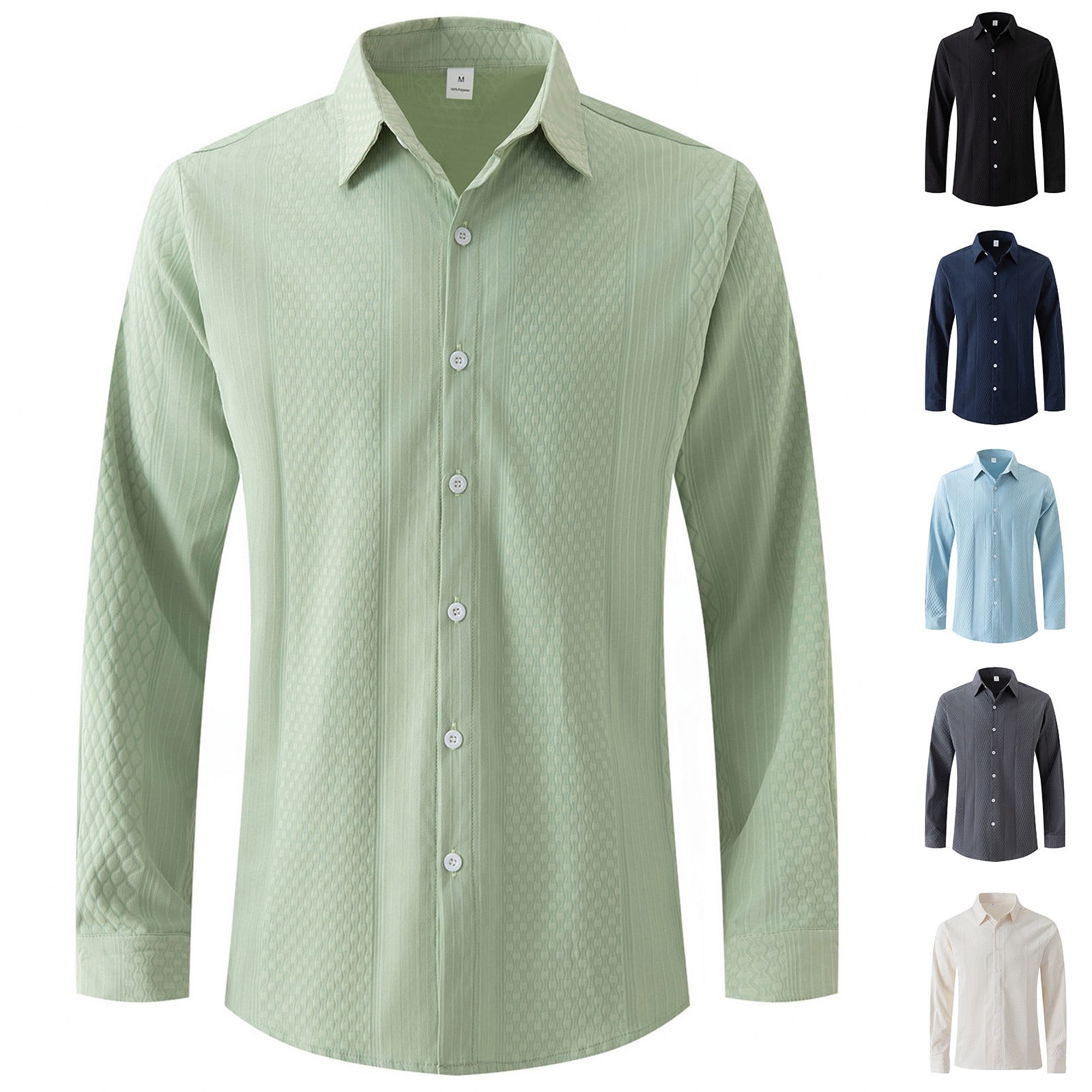 QATAINLAV Long Sleeve Shirts for Men Casual Ribbed Knit Blouse Solid ...