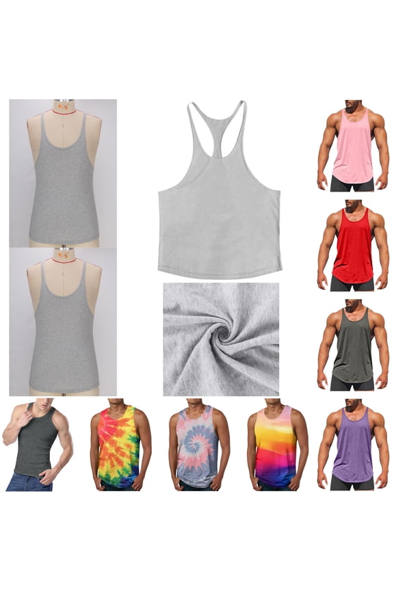 Man Bodybuilding Stringer Tank Tops Solid Color Athletic Workout T Shirts Sleeveless Muscle Fitness Tees White XXXL