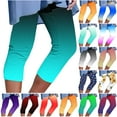 thumbnail image 1 of QATAINLAV Maternity Leggings for Women Plus Size Summer High Waisted Capri Leggings Trendy Gradient Print Cropped Yoga Pants Casual Buttery Soft Tight Capris Dollar Sales Green XL, 1 of 6