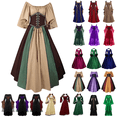 thumbnail image 1 of QATAINLAV Womens Renaissance Medieval Dress with Corset Lace Up Halloween Plus Size Irish Costume Vintage Gown Princess Dress Yellow M, 1 of 3