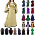 thumbnail image 1 of QATAINLAV Medieval Renaissance Dress for Women Long Sleeve Maxi Dresses Vintage Court Dress Halloween Costume, Green, XL, Birthday Gifts, 1 of 6
