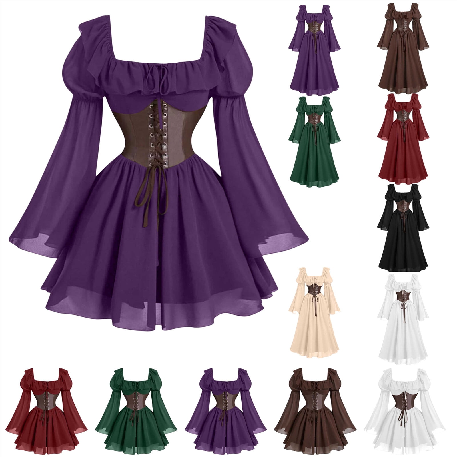 ROWENNA™ – Medieval Renaissance Smocked Waist Dress