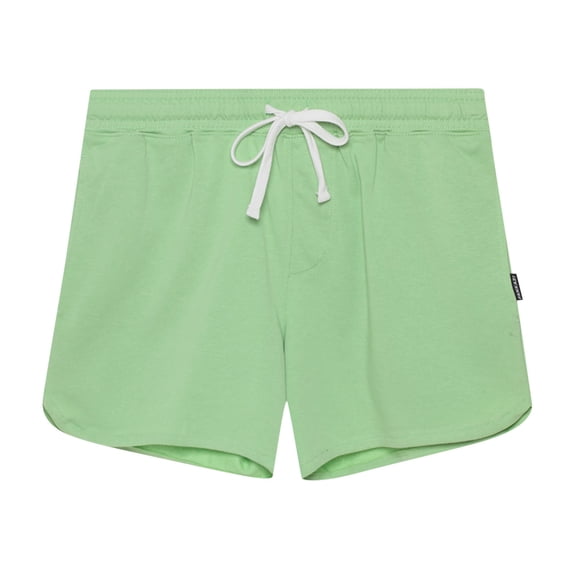 QATAINLAV Men 5 Inch Shorts Summer Comfy Cotton Workout Shorts Lace-up Elastic Mid-waist Beach Shorts Basic Solid Color Running Shorts with Pockets Easter Gifts Green XL
