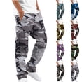 thumbnail image 1 of QATAINLAV Men Cargo Sweatpants Casual Drawstring Joggers Athletic Pants Outdoor Camo Printed Military Combat Pants Straight Leg Work Trousers with Pockets Deals for Today on Walmart Red XXL, 1 of 8