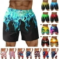 thumbnail image 1 of QATAINLAV Men's 4th of July Swim Trunks Casual USA Graphic Shorts Summer Lightweight Elastic Waist Beach Shorts with Pockets Blue XXXL, 1 of 6