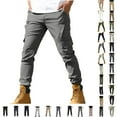 thumbnail image 1 of QATAINLAV Men's Baggy Cargo Pants Casual Loose Fit Parachute Pants Drawstring Harem Joggers Pants Basic Solid Trousers with Pockets Streetwear Beige XL, 1 of 5