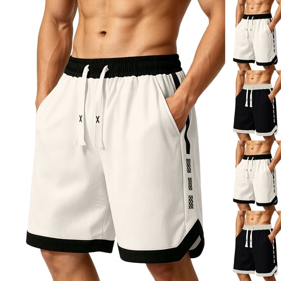 QATAINLAV Men's Basketball Athletic Shorts with Pockets Loose-Fit Lightweight Quick Dry Running Workout Gym Shorts Black S