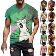 thumbnail image 1 of QATAINLAV Men's Big and Tall Shirts Casual Round Neck Short Sleeve Tshirts Fashion 3D Graphic Tees Tops 2025 Summer Muscle Fit T-Shirts Army Green L Ofertas Flash Del Dia, 1 of 6