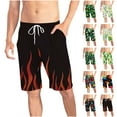 thumbnail image 1 of QATAINLAV Men's Big and Tall St Patrick's Day Shorts Summer Cotton Comfy Pajama Shorts Fashion Clover Shamrock Printed Drawstring Shorts with Pockets Green L, 1 of 7