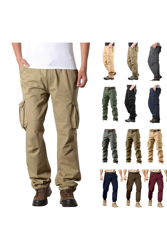 Men's Big and Tall Tactical Military Cargo Pants Lightweight Ripstop Pants Loose Plus Size Multi-Pockets Work Trousers Camisas Para Hombres Gray XXL