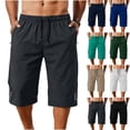 thumbnail image 1 of QATAINLAV Men's Cargo Shorts with Zip Pockets Casual Adjustable Drawstring Hiking Shorts Loose Knee Length Beach Sport Shorts Brown M, 1 of 7