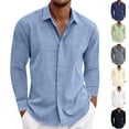 thumbnail image 1 of QATAINLAV Men's Casual Button Down Shirts Fall Winter Long Sleeve Chambray Shirt Regular Fit Lapel Blouse Tops Business Formal Shirts Sales of the Week Gray XL, 1 of 6