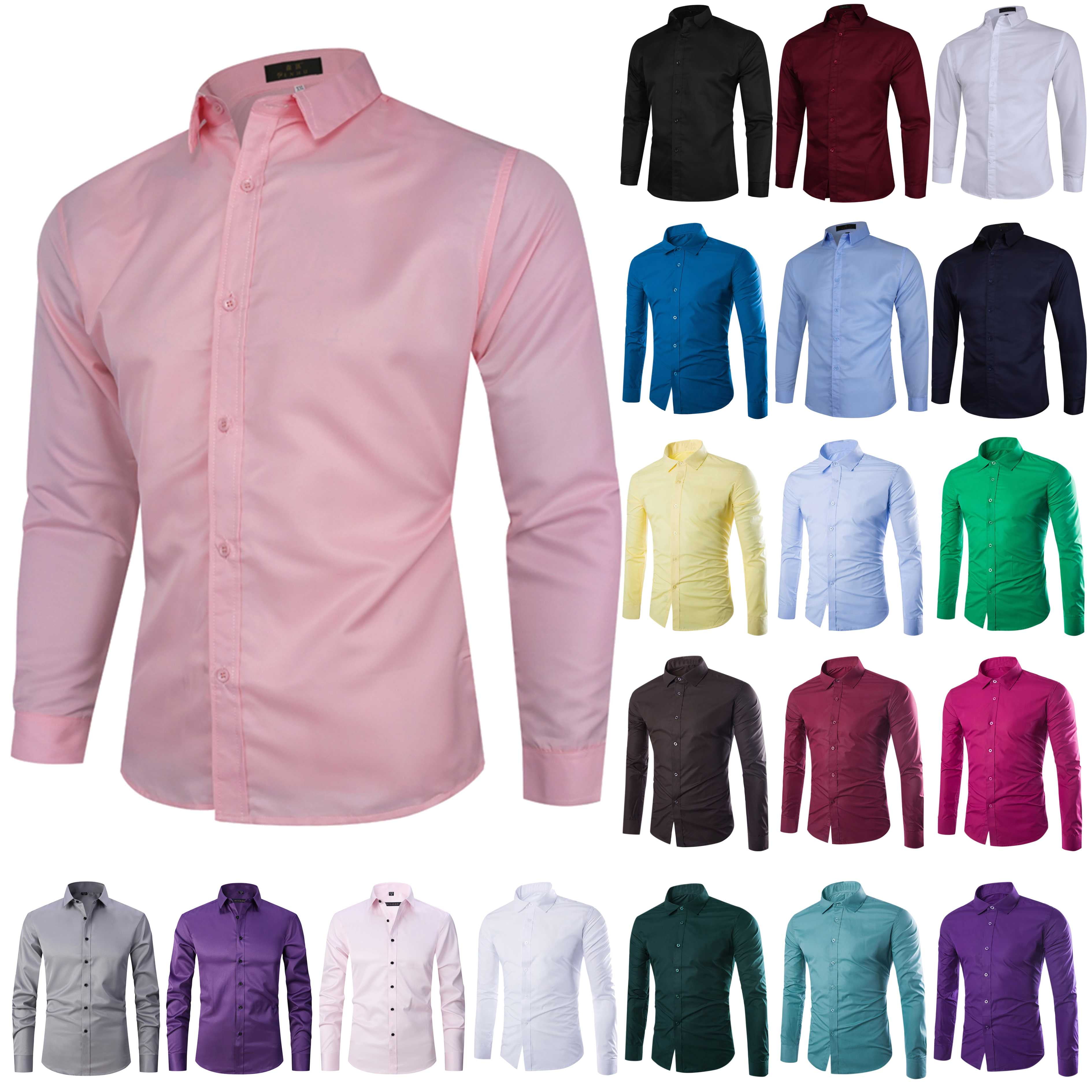 QATAINLAV Men's Dress Shirts Business Casual Button Down Shirts Stretch ...