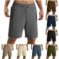 thumbnail image 1 of QATAINLAV Men's Linen Shorts Summer Casual Drawstring Beach Shorts Elastic Waist Baggy Wide Leg Vacation Shorts with Pockets Army Green XXL, 1 of 6
