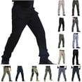 thumbnail image 1 of QATAINLAV Men's Multi Pockets Hiking Cargo Pants Solid Color Outdoor Work Trousers Ripstop Tactical Pants, Black, M, 1 of 7