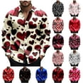 thumbnail image 1 of QATAINLAV Valentine's Day Hawaiian Shirt Button Up Shirts for Men Long Sleeve Work Tops Business Casual Outfits 2025 Fashion Heart Print Blouse Red M Dollar Sales, 1 of 6