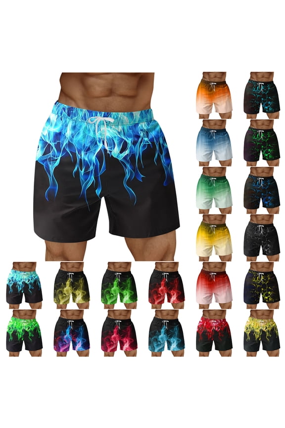 Men's Quick Dry Swim Trunks with Pockets Lightweight Drawstring Casual Beach Shorts Summer Vacation Board Shorts Green XXL Mens Gifts