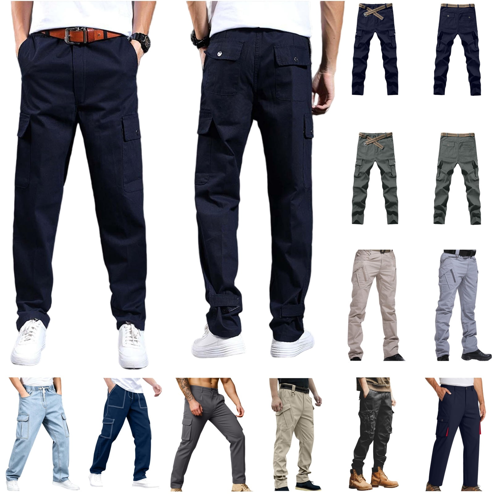 QATAINLAV Men's Ripstop Tactical Pants Big and Tall Stretch Cargo Pants ...