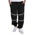 thumbnail image 1 of QATAINLAV Men's Safety Pants Reflective Tape High Visibility Outdoor Lightweight Work Hiking Trousers Elastic Waist Drawstring Jogger Sweatpants with Pockets Deals of Today Black XL, 1 of 9