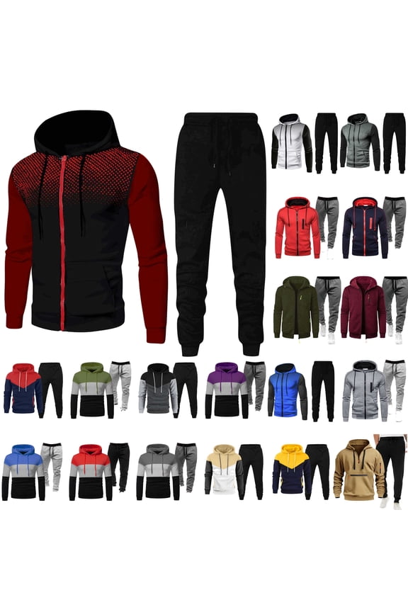 Men's Tracksuit Set 2 Piece Sweatsuits Casual Long Sleeve Pullover Hoodie Matching Drawstring Cinch Bottom Jogging Pants Athletic Sports Suit Yellow L