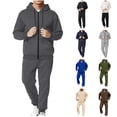 thumbnail image 1 of QATAINLAV Men's Tracksuits Casual 2 Piece Outfits Long Sleeve Zip Up Hoodies Jackets and Jogging Sweatpants Matching Sets with Pockets, Navy, L, 1 of 9
