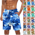 thumbnail image 1 of QATAINLAV Mens 7" Swim Board Shorts Big and Tall Quick Dry Swim Trunks Summer Casual Drawstring Beach Shorts Tropical Graphic Bathing Suit with Pockets Sky Blue XXL Birthday Gifts, 1 of 5