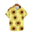 thumbnail image 1 of QATAINLAV Mens Big and Tall Hawaiian Shirts Summer Button Down Short Sleeve Blouse Fashion Sunflower Print Beach Shirts Casual Oversized Lapel Tee Tops Birthday Gifts Yellow XL, 1 of 5