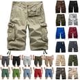 thumbnail image 1 of QATAINLAV Mens Cargo Shorts Button Waist Ripstop Hiking Work Shorts Summer Solid Color Casual Athletic Short Pant with Packets Army Green XXXXL Men's Gifts for Birthday, 1 of 8