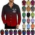 thumbnail image 1 of QATAINLAV Mens Hawaiian Shirts Long Sleeve Tops Palm Trees Graphic Print Shirt Lightweight Linen Button Up T Shirt Casual Beach Vacation Clothing Red XL Mother's Day Gifts, 1 of 6