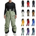 thumbnail image 1 of QATAINLAV Mens Snowboard Bibs Overalls Insulated Baggy Ski Pants Winter Waterproof Windproof Jumpsuits for Sports Snow Skiing, Army Green, XXL, 1 of 10