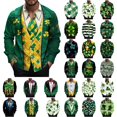 thumbnail image 1 of QATAINLAV Mens St Patricks Day Shirt Long Sleeve Button Turndown Tops Fashion Shamrock Print Tropical Shirts Vacation Outfits Irish Gift Multicolor S Lightning Sales, 1 of 6