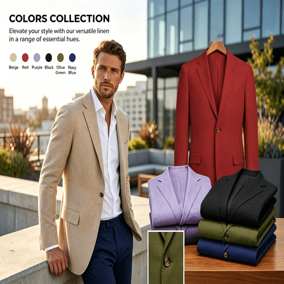 QATAINLAV Mens Wedding Suit Jackets Casual One Button Lightweight Sport Coats Business Office Work Blazer Jacket Purple S