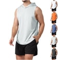 thumbnail image 1 of QATAINLAV Navy Men's Hooded Tank Tops Gym Workout Sleeveless Hoodies Solid Casual Summer Vest Muscle Tee Shirts L, 1 of 10