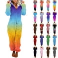 thumbnail image 1 of QATAINLAV Onesie Pajamas for Women Zipper up Fuzzy Jumpsuits Long Sleeve Cute Hooded Sleepwear Fleece Warm Loungewear, Purple, S, 1 of 7