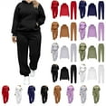 thumbnail image 1 of QATAINLAV Oversized Hoodies Tracksuits for Women Fall Casual Loose Hooded Sweatshirts and Elastic Boittom Sweatpants 2 Piece Outfits with Pockets, Dark Blue, L, Mothers Day Gifts, 1 of 7