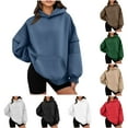 thumbnail image 1 of QATAINLAV Oversized Hoodies for Women Casual Long Sleeve Baggy Hooded Sweatshirts Fall Fashion Fleece Pullover Tops with Cargo Pockets, Army Green, L, 1 of 7