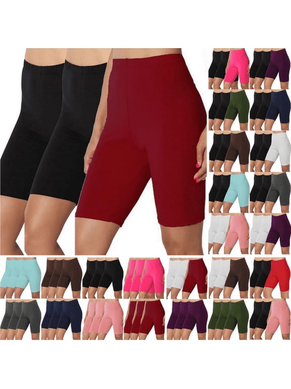 Pajama Shorts for Women 3 Pack Summer Short Yoga Legging Pants High Waist Seamless Gym Sports Shorts Solid Casual Biker Shorts Three Part Leggings Lightning Sales Today Gray L