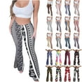 thumbnail image 1 of QATAINLAV Pants for Women Casual Tight Fitting High Waist Yoga Pants Vintage Printed Hippie Pants Bell Bottom Leggings Sky Blue 3XL, 1 of 7