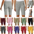 thumbnail image 1 of QATAINLAV Plus Size Bermuda Shorts for Women Knee Length Chino Dress Shorts Solid Color Business Dressy Casual Short Pants with Pockets Pink XXXXXL, 1 of 10