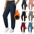 thumbnail image 1 of QATAINLAV Plus Size Joggers Pants for Women Fleece Lined Thermal Workout Pants Casual Drawstring High Waisted Cinch Bottom Sweatpants with Pockets Wine XXXXXL Prime Today, 1 of 8