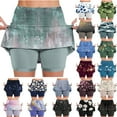 thumbnail image 1 of QATAINLAV Plus Size Skorts for Women Elastic Tummy Control Yoga Pant Skirts Summer Casual Athletic Tennis Golf Skirts with Shorts Graffiti Print Biker Shorts Prime Sales Green L, 1 of 3