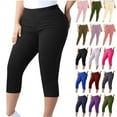 thumbnail image 1 of QATAINLAV Plus Size Yoga Pants for Women High Waist Tummy Control Leggings Casual Stretchy Athletic Pants Solid Color Tight Workout Leggings Navy XXXXXL Deals for Today, 1 of 6