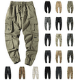 thumbnail image 1 of QATAINLAV Prime Big Deal Days Men's Solid Color Casual Joggers Pants Outdoor Side Flap Pockets Hiking Pants Drawstring Athletic Cargo Trousers Gray L, 1 of 8