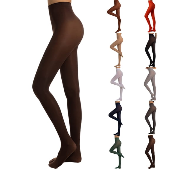 QATAINLAV Ropa de Verano Para Mujer Tights for Women Solid Color Pantyhose Casual Elastic High Waist Stockings Soft Comfort Yoga Pants Coffee L