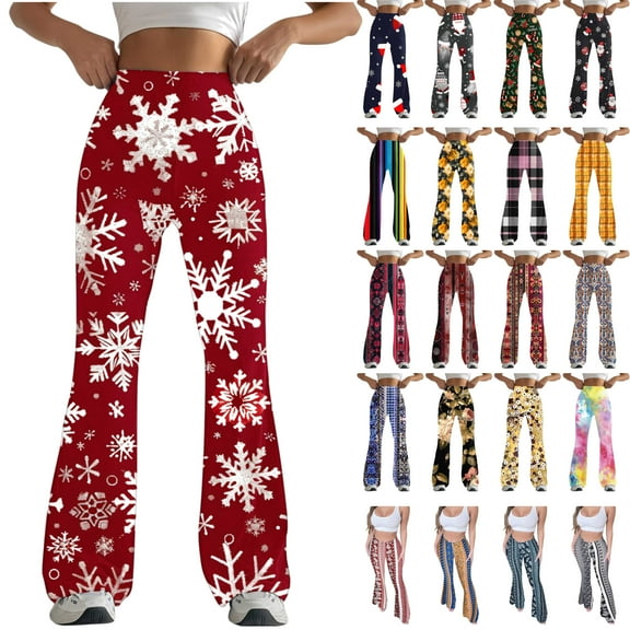 QATAINLAV Birthday Gifts Yoga Pants for Women Tummy Control High Waist Bootcut Workout Leggings Casual Milk Silk Soft Stretch Bell Bottoms Sweatpants Multicolor L