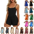 thumbnail image 1 of QATAINLAV Prime Sales of The Day! Womens Tennis Dress with Built in Shorts and Bra Spaghetti Straps Athletic Golf Dresses Summer Side Slit Workout Mini Dresses Beige XXL, 1 of 10