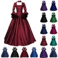 thumbnail image 1 of QATAINLAV Princess Dress for Women Elegant Flare Sleeve Party Dress Court Retro Renaissance Victorian Maxi Dresses Halloween Cosplay Costume Red XL, 1 of 4