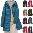 thumbnail image 1 of QATAINLAV Puffer Jacket Womens Winter Coats Lightweight Long Quilted Jackets Solid Color Casual Down Coat Windproof Outwear, Khaki, XL, 1 of 10