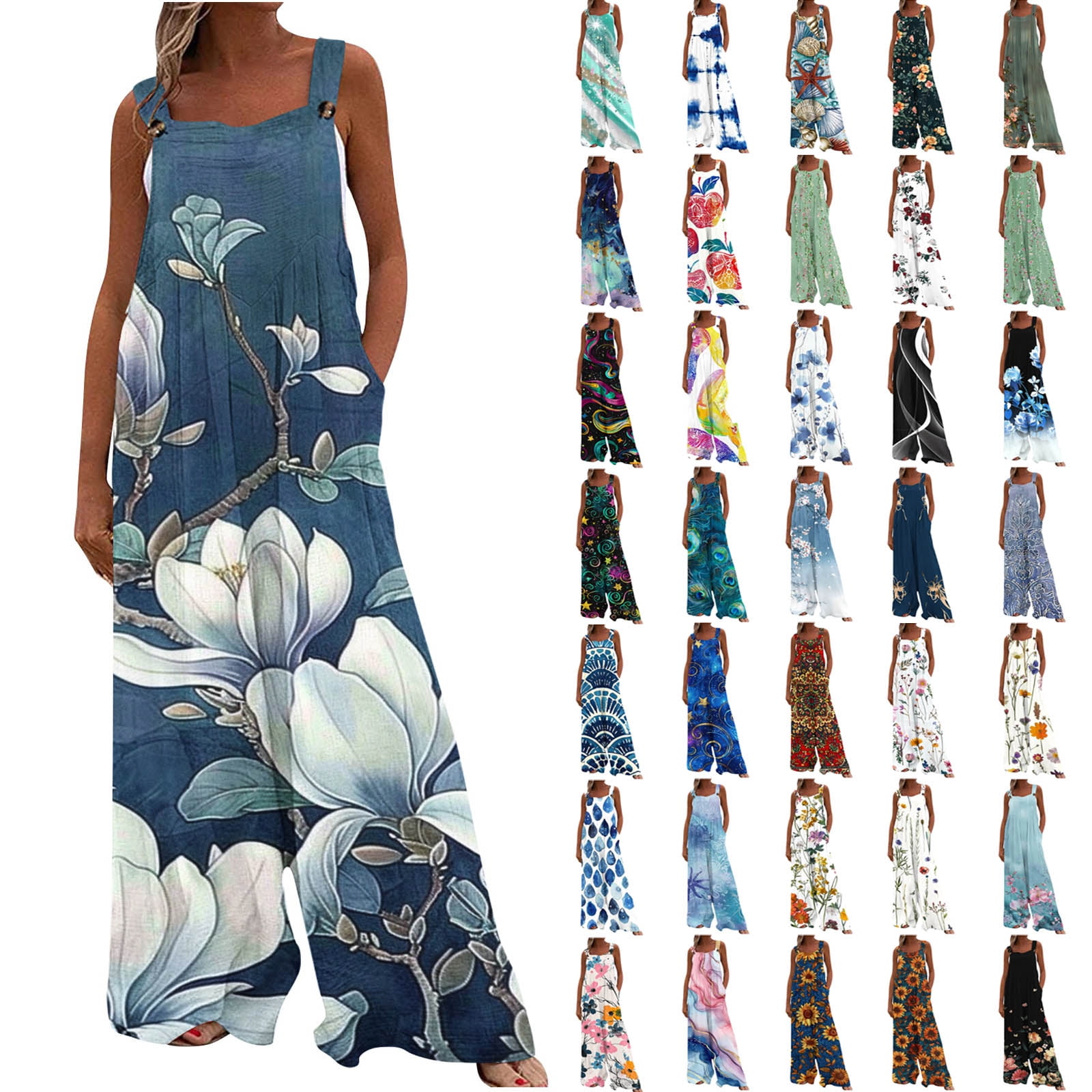 QATAINLAV Rompers for Women 2024 Summer Sleeveless Sling Jumpsuit ...